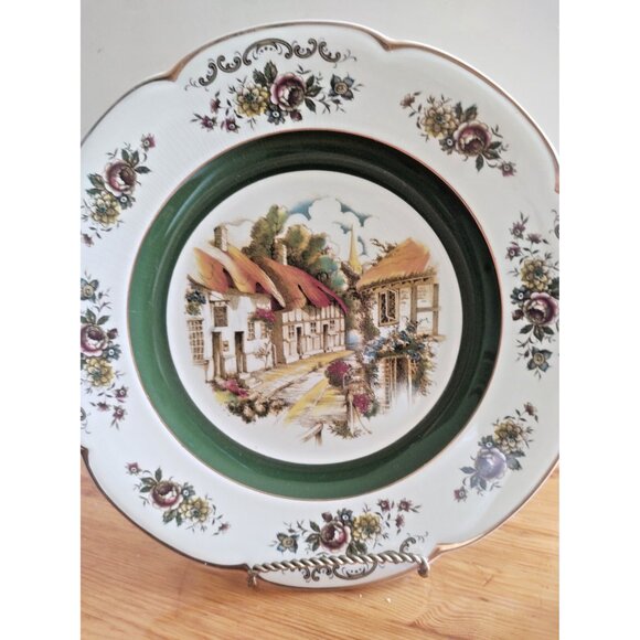Ascot Service Plate Wood & Sons 10 5/8" Decorative Rural Scene England - Picture 2 of 9